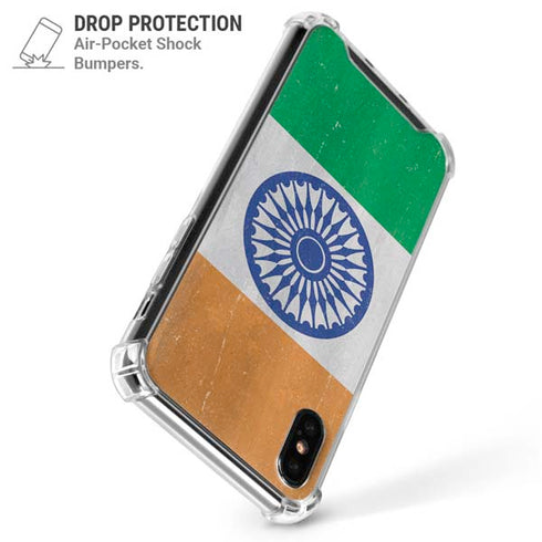 India Flag Distressed iPhone XS Max Clear Case